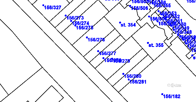 Parcela st. 156/277 v KÚ Chýně, Katastrální mapa