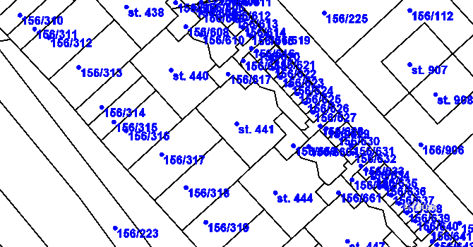 Parcela st. 441 v KÚ Chýně, Katastrální mapa