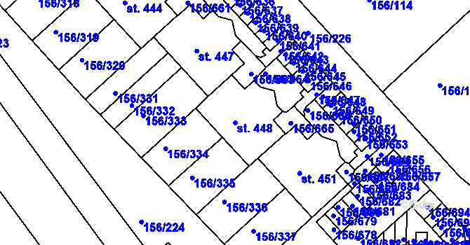 Parcela st. 448 v KÚ Chýně, Katastrální mapa