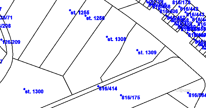 Parcela st. 816/246 v KÚ Chýně, Katastrální mapa
