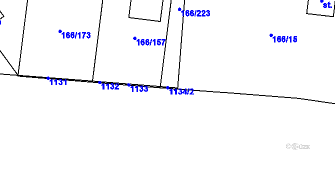 Parcela st. 1134/2 v KÚ Chýně, Katastrální mapa