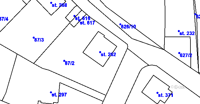 Parcela st. 262 v KÚ Chýnov u Tábora, Katastrální mapa