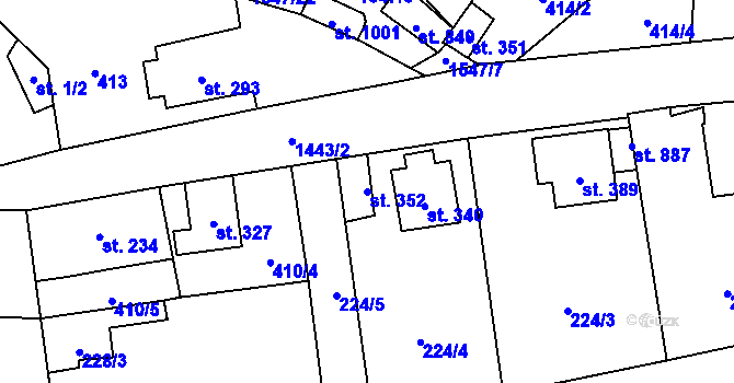 Parcela st. 352 v KÚ Chýnov u Tábora, Katastrální mapa