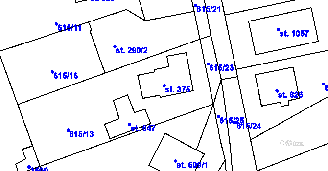 Parcela st. 375 v KÚ Chýnov u Tábora, Katastrální mapa