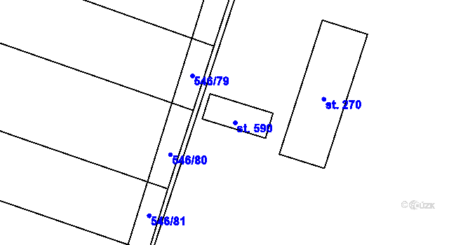 Parcela st. 590 v KÚ Chýnov u Tábora, Katastrální mapa