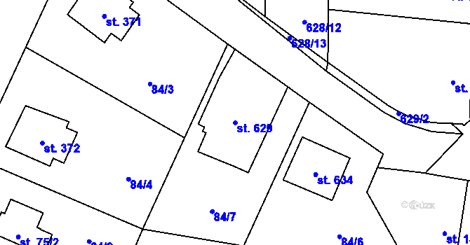Parcela st. 629 v KÚ Chýnov u Tábora, Katastrální mapa