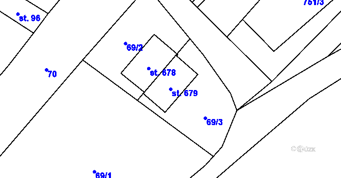 Parcela st. 679 v KÚ Chýnov u Tábora, Katastrální mapa