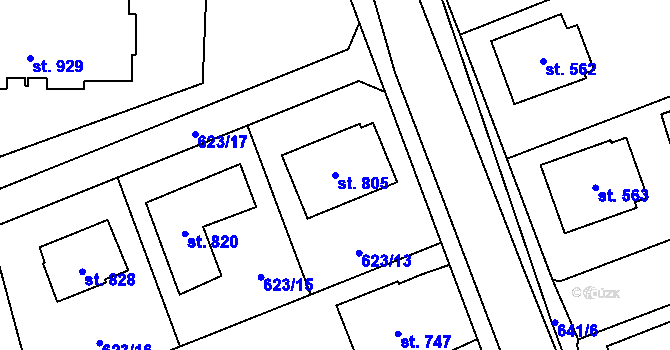 Parcela st. 805 v KÚ Chýnov u Tábora, Katastrální mapa