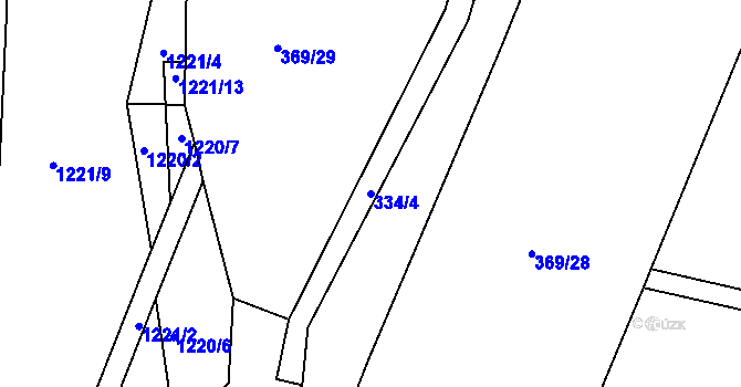 Parcela st. 334/4 v KÚ Chýnov u Tábora, Katastrální mapa