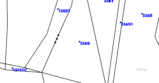 Parcela st. 334/6 v KÚ Chýnov u Tábora, Katastrální mapa