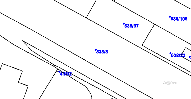 Parcela st. 538/5 v KÚ Chýnov u Tábora, Katastrální mapa