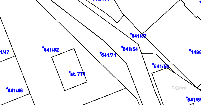 Parcela st. 641/71 v KÚ Chýnov u Tábora, Katastrální mapa