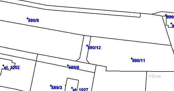 Parcela st. 590/12 v KÚ Chýnov u Tábora, Katastrální mapa