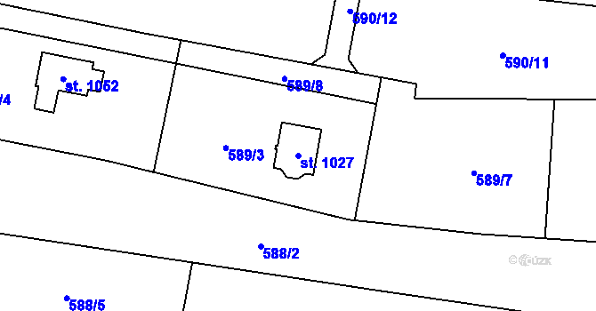 Parcela st. 1027 v KÚ Chýnov u Tábora, Katastrální mapa