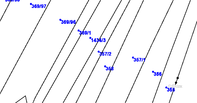 Parcela st. 357/2 v KÚ Chýnov u Tábora, Katastrální mapa