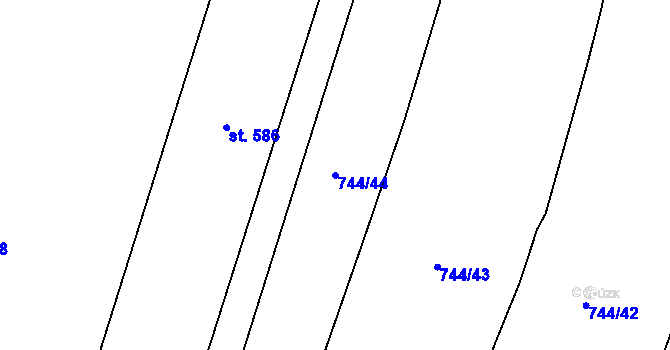 Parcela st. 744/44 v KÚ Chýnov u Tábora, Katastrální mapa