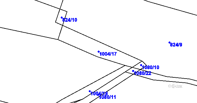 Parcela st. 1004/17 v KÚ Záhostice, Katastrální mapa