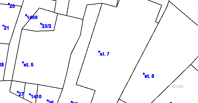 Parcela st. 7 v KÚ Chýstovice, Katastrální mapa