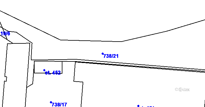 Parcela st. 738/21 v KÚ Chyše, Katastrální mapa