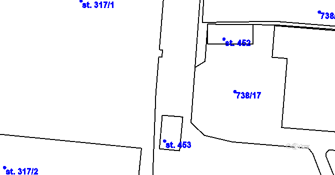 Parcela st. 738/9 v KÚ Chyše, Katastrální mapa
