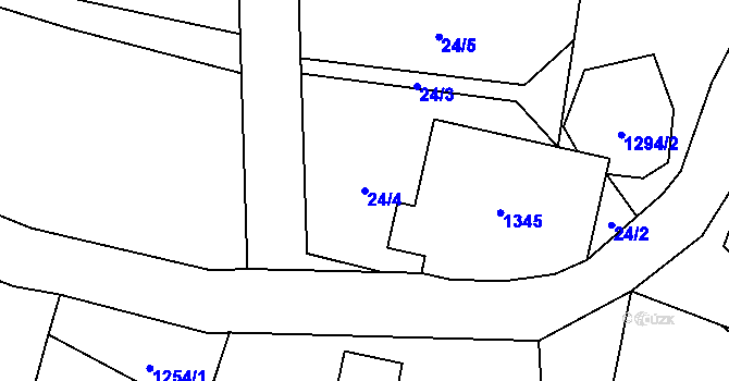 Parcela st. 24/4 v KÚ Mokrá u Chyší, Katastrální mapa