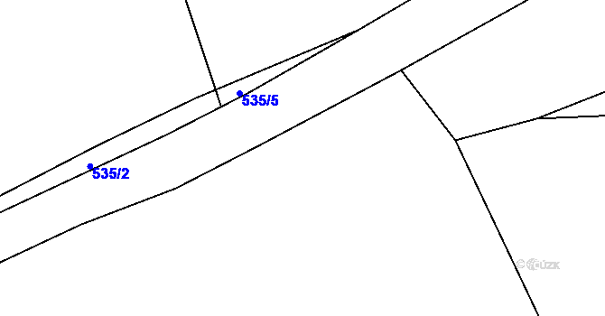 Parcela st. 485/5 v KÚ Podštěly, Katastrální mapa
