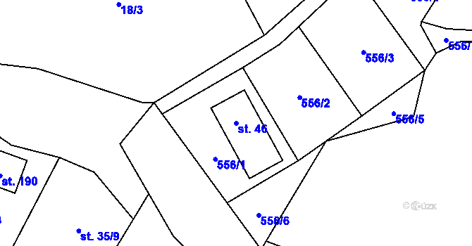 Parcela st. 46 v KÚ Radotín u Chyší, Katastrální mapa