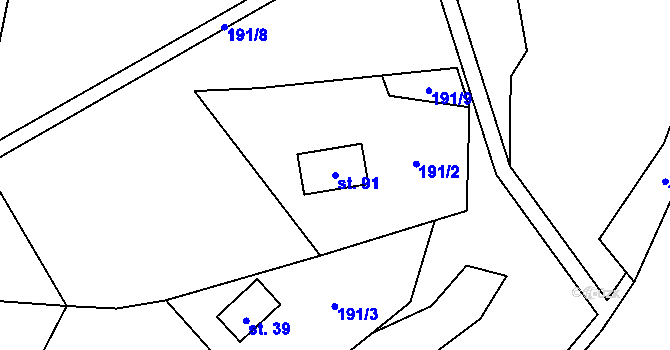 Parcela st. 91 v KÚ Jablonná u Chyší, Katastrální mapa