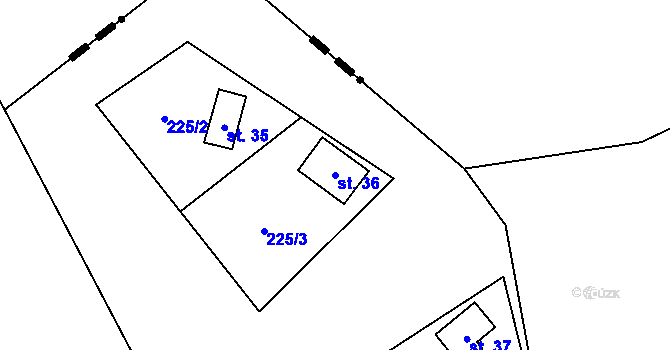 Parcela st. 36 v KÚ Jablonná u Chyší, Katastrální mapa