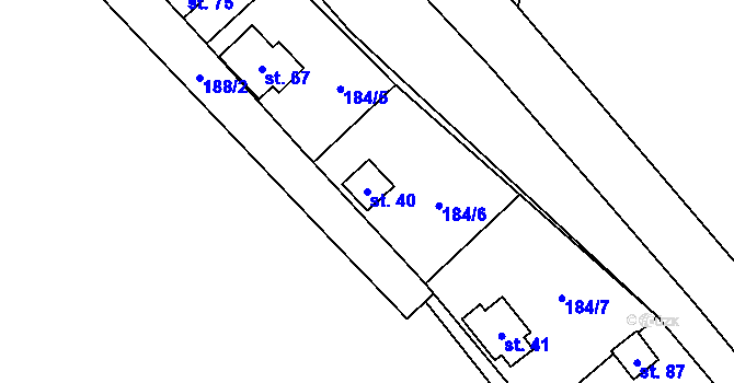 Parcela st. 40 v KÚ Jablonná u Chyší, Katastrální mapa