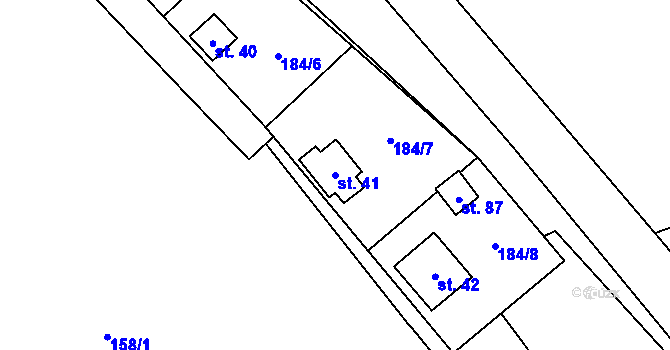 Parcela st. 41 v KÚ Jablonná u Chyší, Katastrální mapa