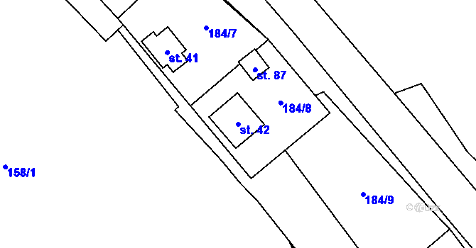 Parcela st. 42 v KÚ Jablonná u Chyší, Katastrální mapa