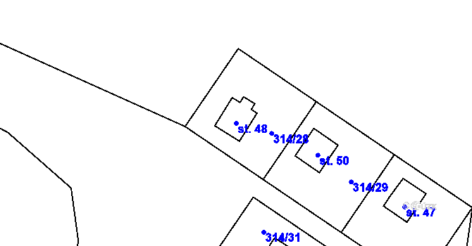 Parcela st. 48 v KÚ Jablonná u Chyší, Katastrální mapa