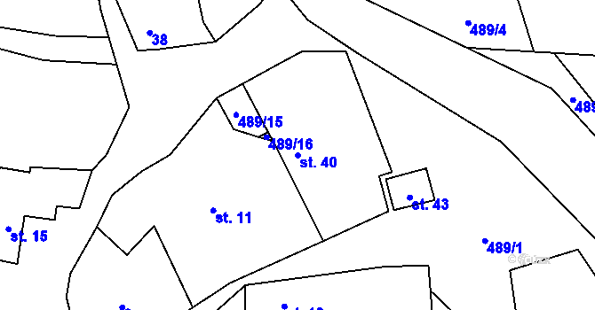Parcela st. 40 v KÚ Chyška, Katastrální mapa