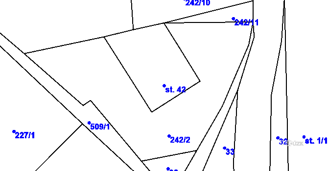 Parcela st. 42 v KÚ Chyška, Katastrální mapa