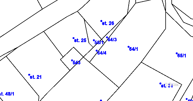 Parcela st. 64/4 v KÚ Chyška, Katastrální mapa