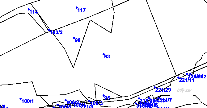 Parcela st. 93 v KÚ Chyška, Katastrální mapa