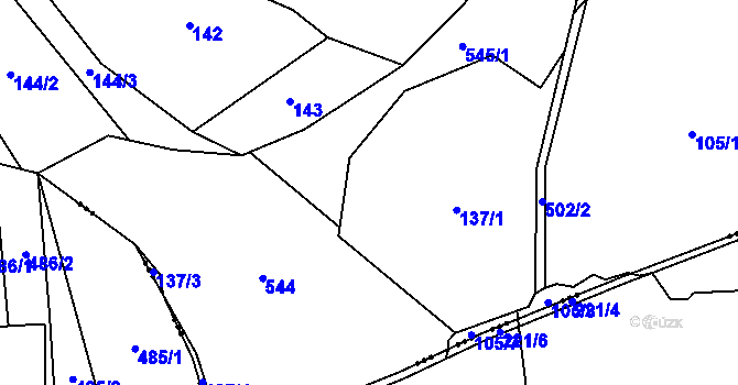 Parcela st. 137 v KÚ Chyška, Katastrální mapa