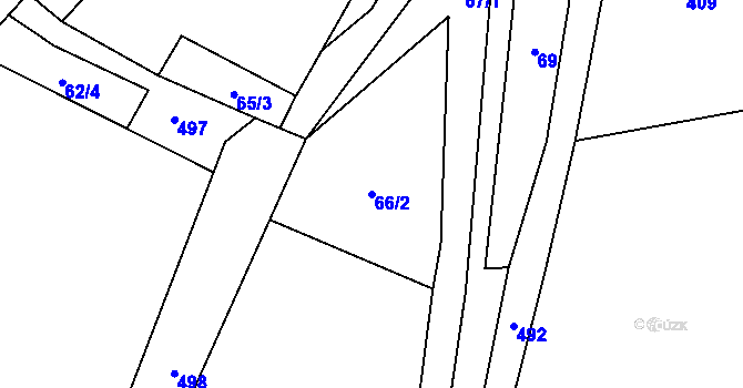 Parcela st. 66/2 v KÚ Chyška, Katastrální mapa