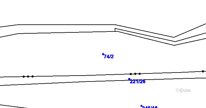 Parcela st. 74/2 v KÚ Chyška, Katastrální mapa