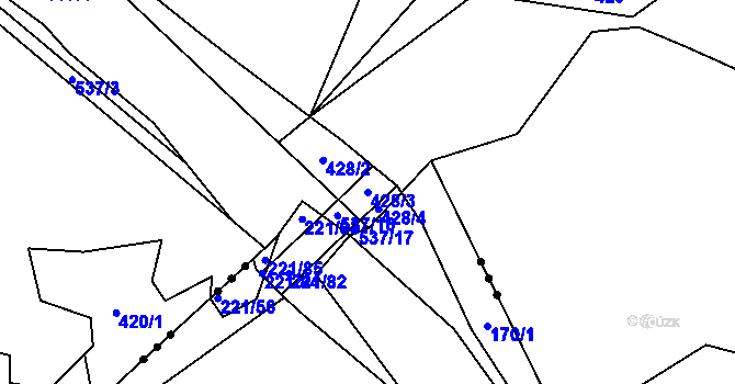 Parcela st. 428/3 v KÚ Chyška, Katastrální mapa