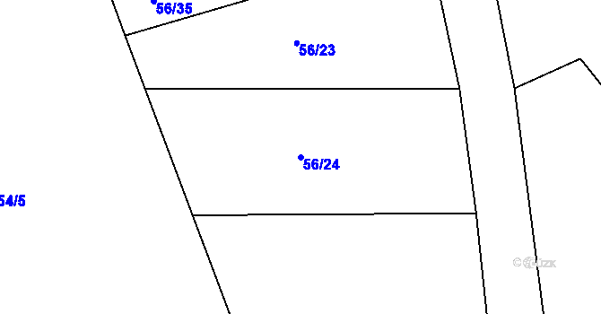 Parcela st. 56/24 v KÚ Chyšky, Katastrální mapa
