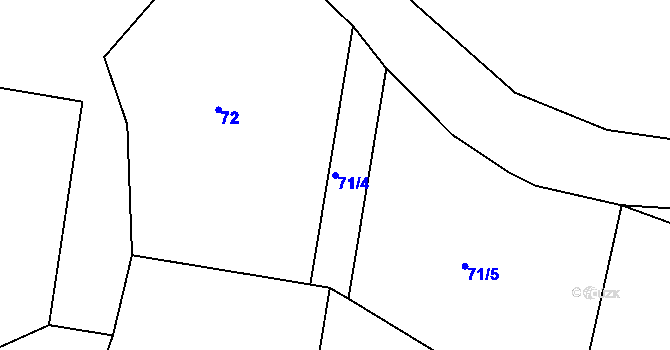 Parcela st. 71/4 v KÚ Chyšky, Katastrální mapa
