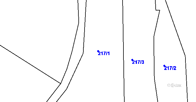 Parcela st. 217/1 v KÚ Chyšky, Katastrální mapa