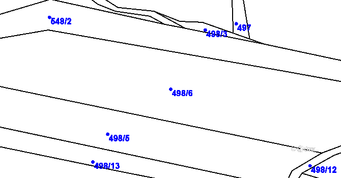 Parcela st. 498/6 v KÚ Chyšky, Katastrální mapa