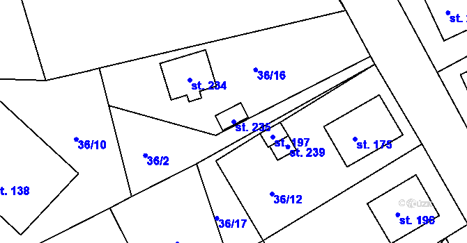 Parcela st. 235 v KÚ Chyšky, Katastrální mapa