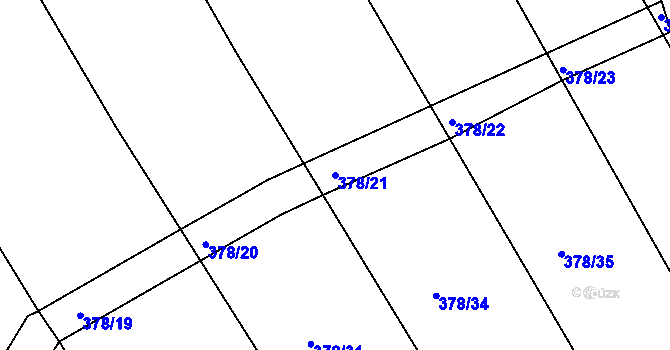 Parcela st. 378/21 v KÚ Chyšky, Katastrální mapa