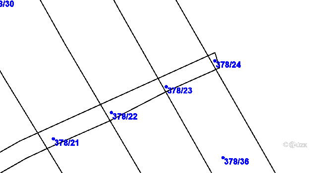 Parcela st. 378/23 v KÚ Chyšky, Katastrální mapa