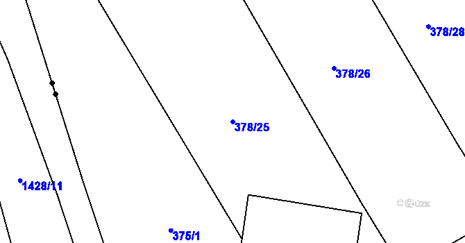Parcela st. 378/25 v KÚ Chyšky, Katastrální mapa