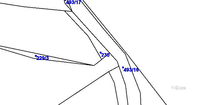 Parcela st. 230 v KÚ Podchýšská Lhota, Katastrální mapa